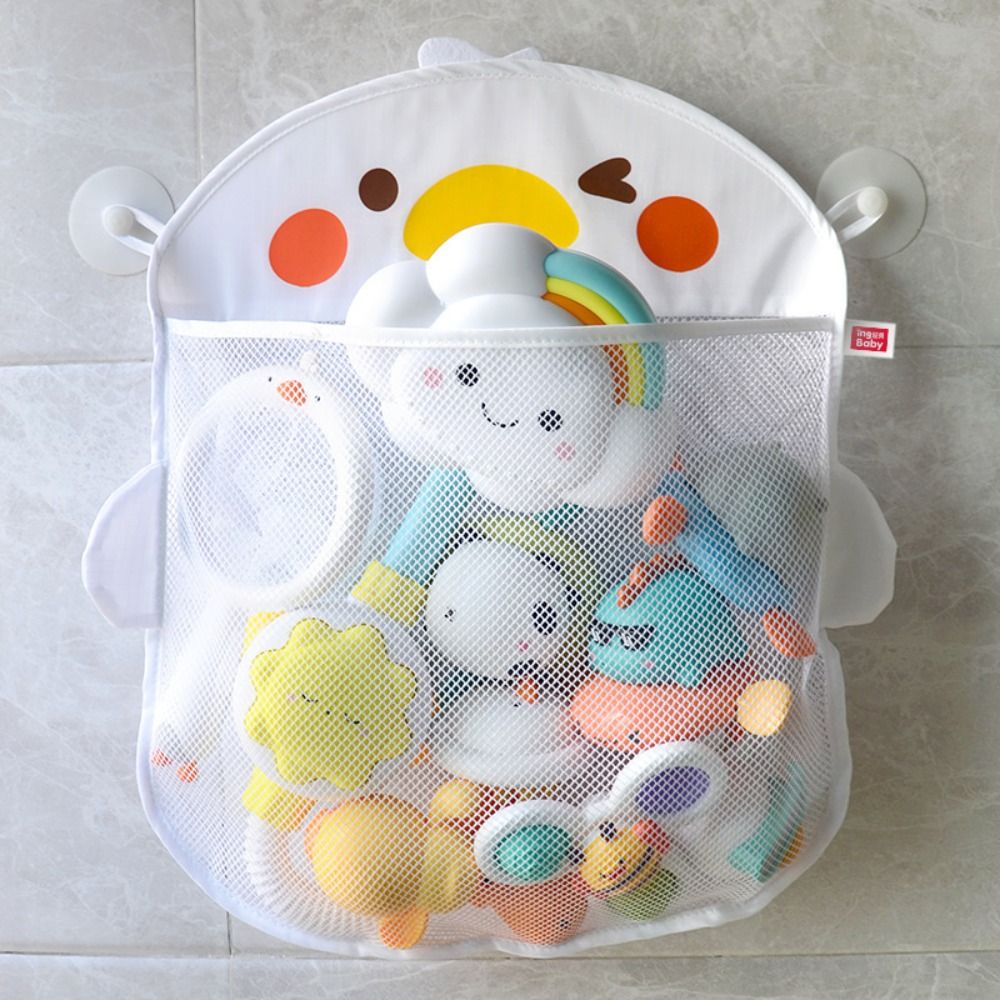 New Duck Frog Bath Toys Strong Suction Cups Mesh Net Storage Bag Bath Game Bag Bathroom
