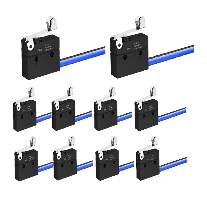 JAERBEE Mini Limit Switch with Lever WS1 IP67 Waterproof Mini Switch Wire Type Mini Switch Roller Waterproof Mini Switch