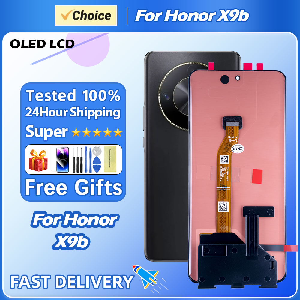 HOT AMOLED 6.78'' For Honor Magic6 Lite X9B LCD Display Screen Middle Frame Touch Panel Digitizer Assembly Phone Sensor