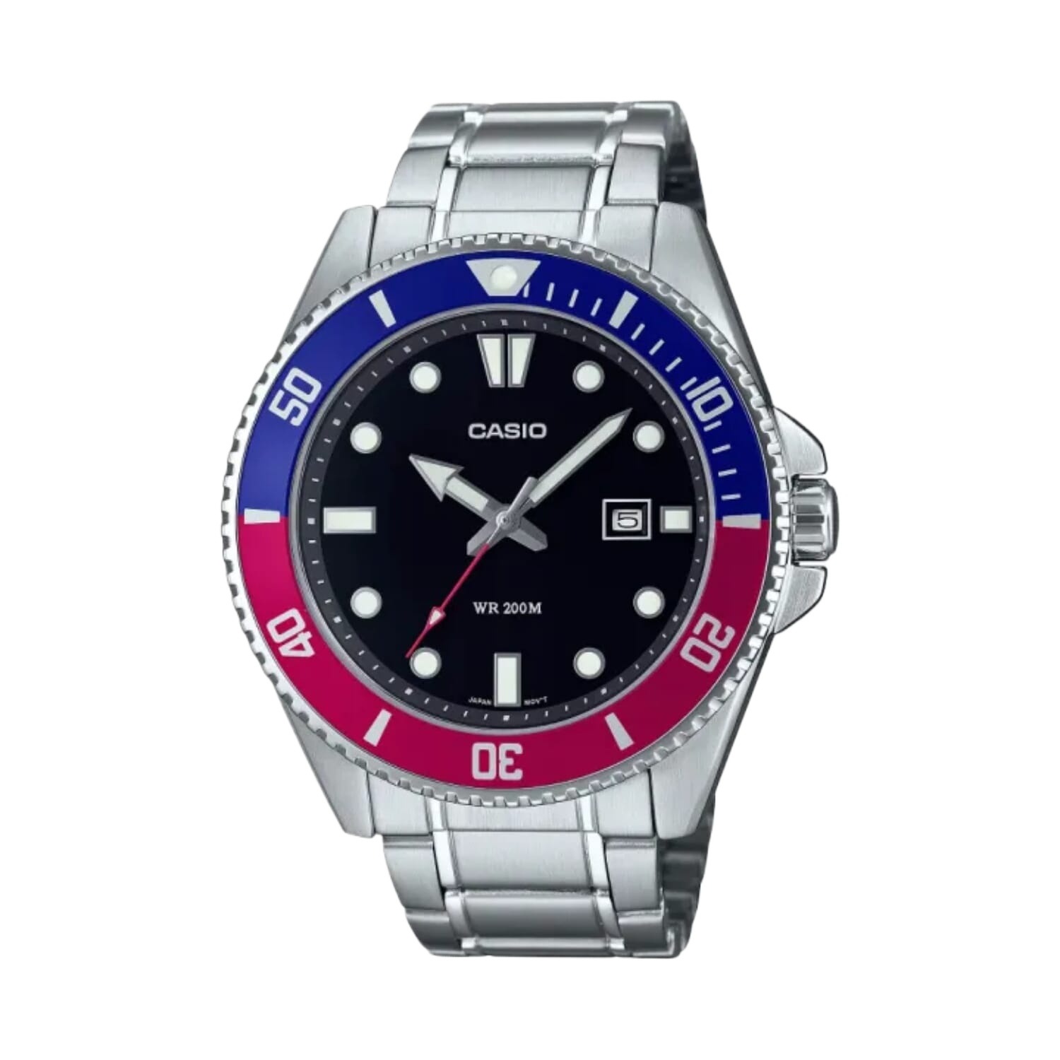 Casio Mdv-107D-1A3Vdf Analog Quartz Black Dial Stainless Steel Watch For Men