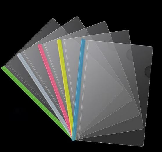 10 Pieces of Paper OrganiserStick File For Project Work Folder A4 Size Transparent Strip File for Document Projects Practicals School Use Office Use (Multi Colour) Organiser