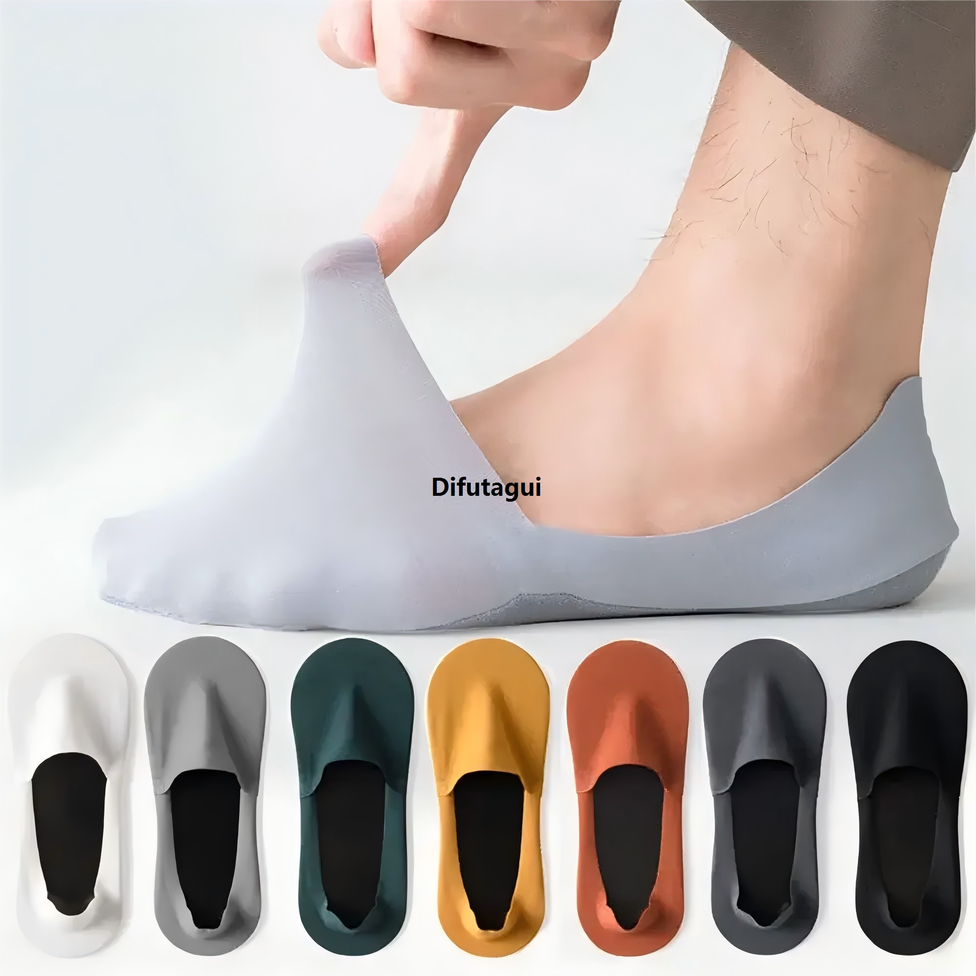 Difutagui New style Stockings Thin Deodorant Cotton 100% Men's 5HSS Double/Batch High Quality Boat Socks Sweat Wicking Socks Breathable Silicone Non Slip