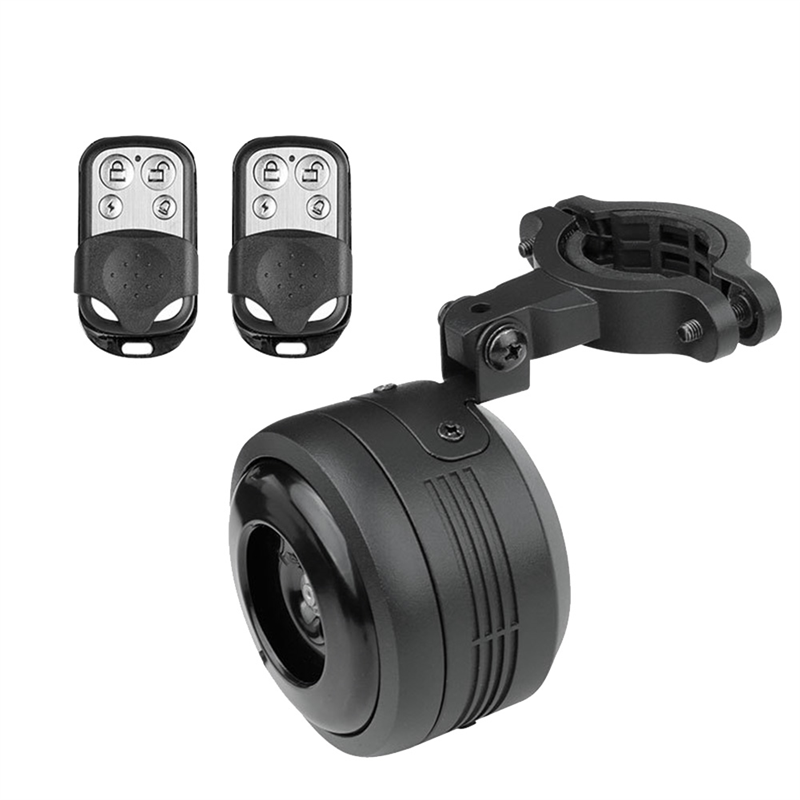 1Set 125Db USB Charge Bicycle Electric Horn Anti-Theft Alarm Siren & Remote Control Black