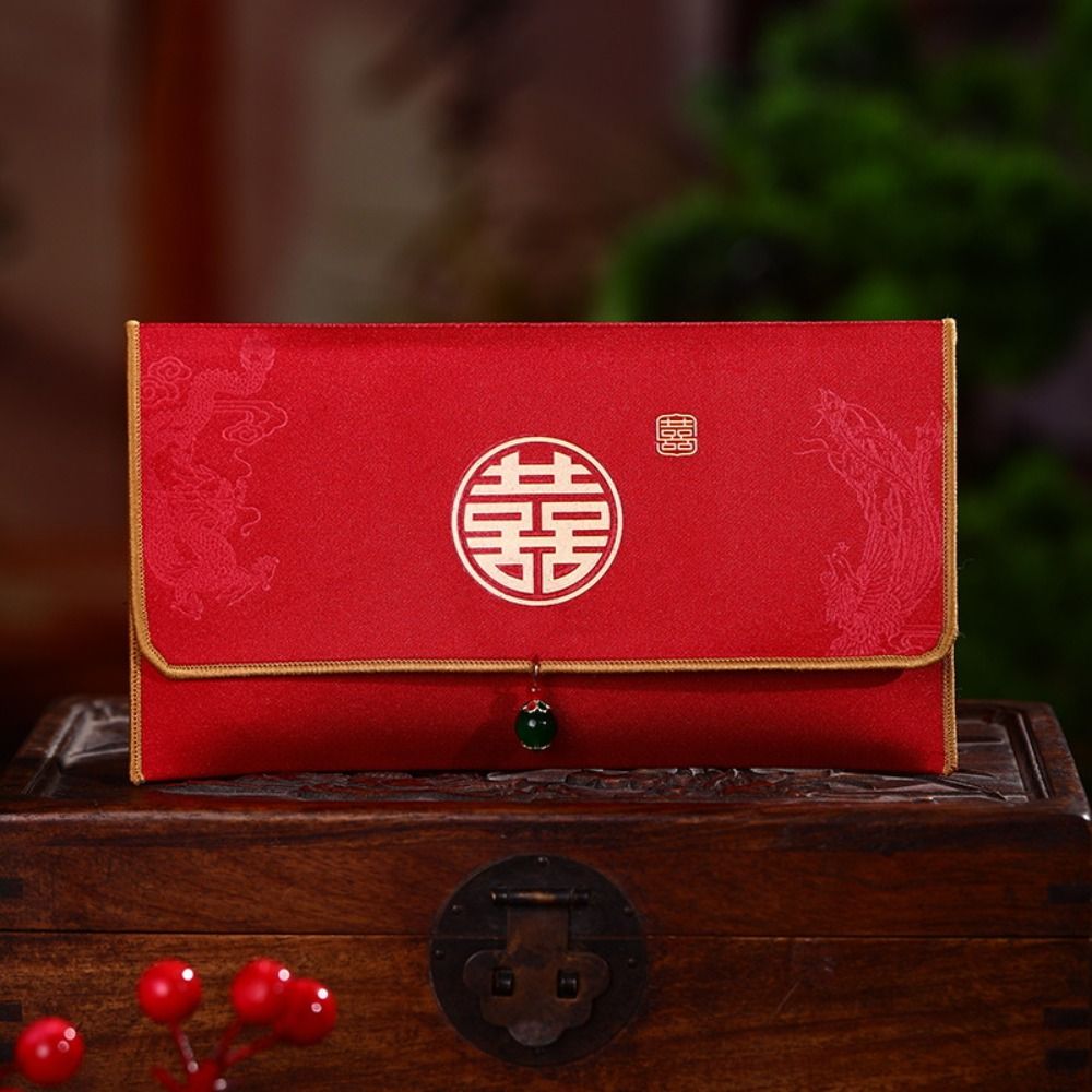 Packing Bags Chinese Style New Year Red Envelopes Traditional Blessing Wedding Money Bag Cloth Hongbao Red Pocket Celebration Party