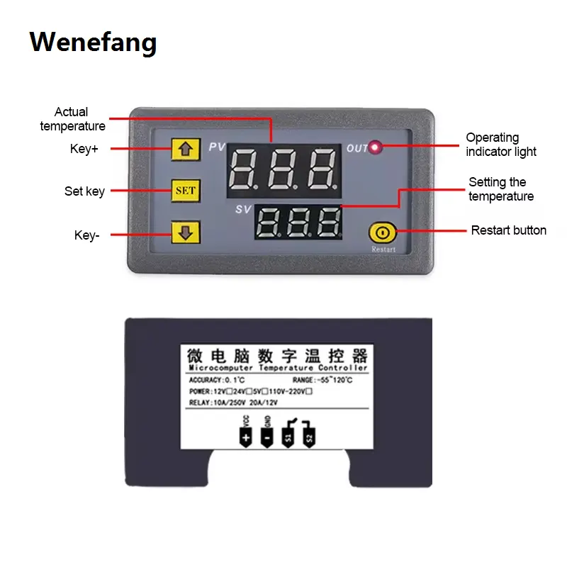 Wenefang W3230 Mini Digital Temperature Controller 12V 24V 220V Thermostat 2025 Regulator Heating Cooling Control Thermoregulator With Sensor