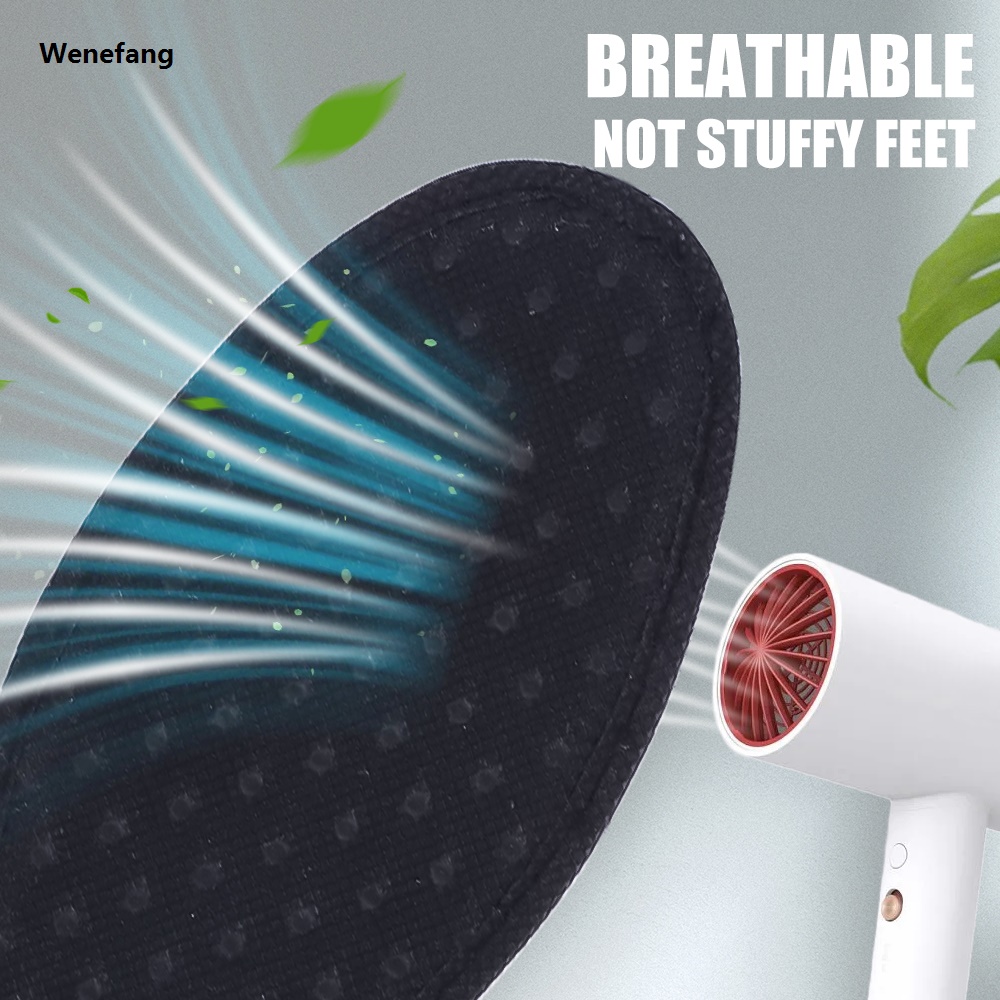 Wenefang Bamboo charcoal deodorant insole mesh breathable sweat wicking insole men's running sports insert lightweight insole brioche
