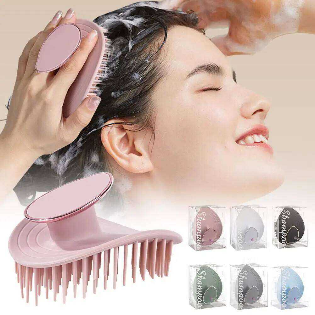 Shampoo Brush Soft Silicone Deep Cleaning Remove Dandruff Exfoliate Relaxing Scalp Massage Shower Tools