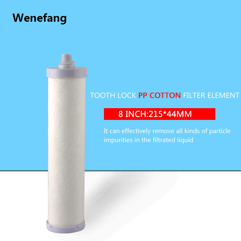 Wenefang 8 Inch Silk Teeth Pp Cotton Filter Water Purifier 5 Micron Sediment Water Filter Cartridge 1/4” Filter Element Length 215MM