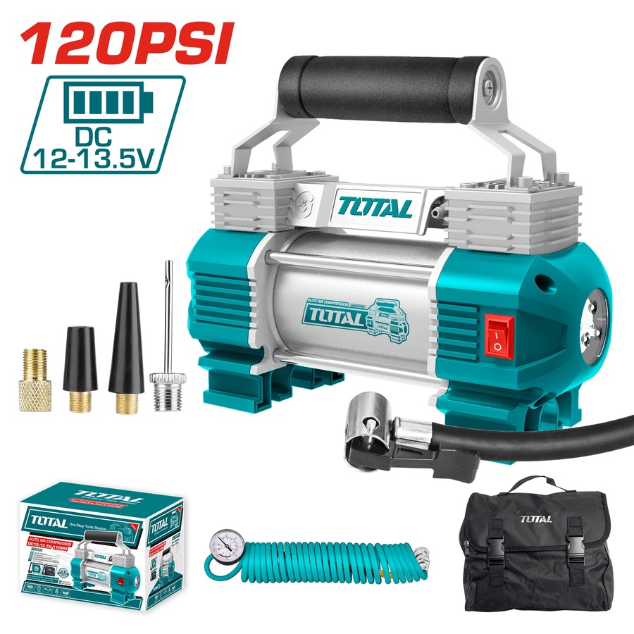 TOTAL 2X Double Cyclinder Auto Ar Compressor Voltage:12V