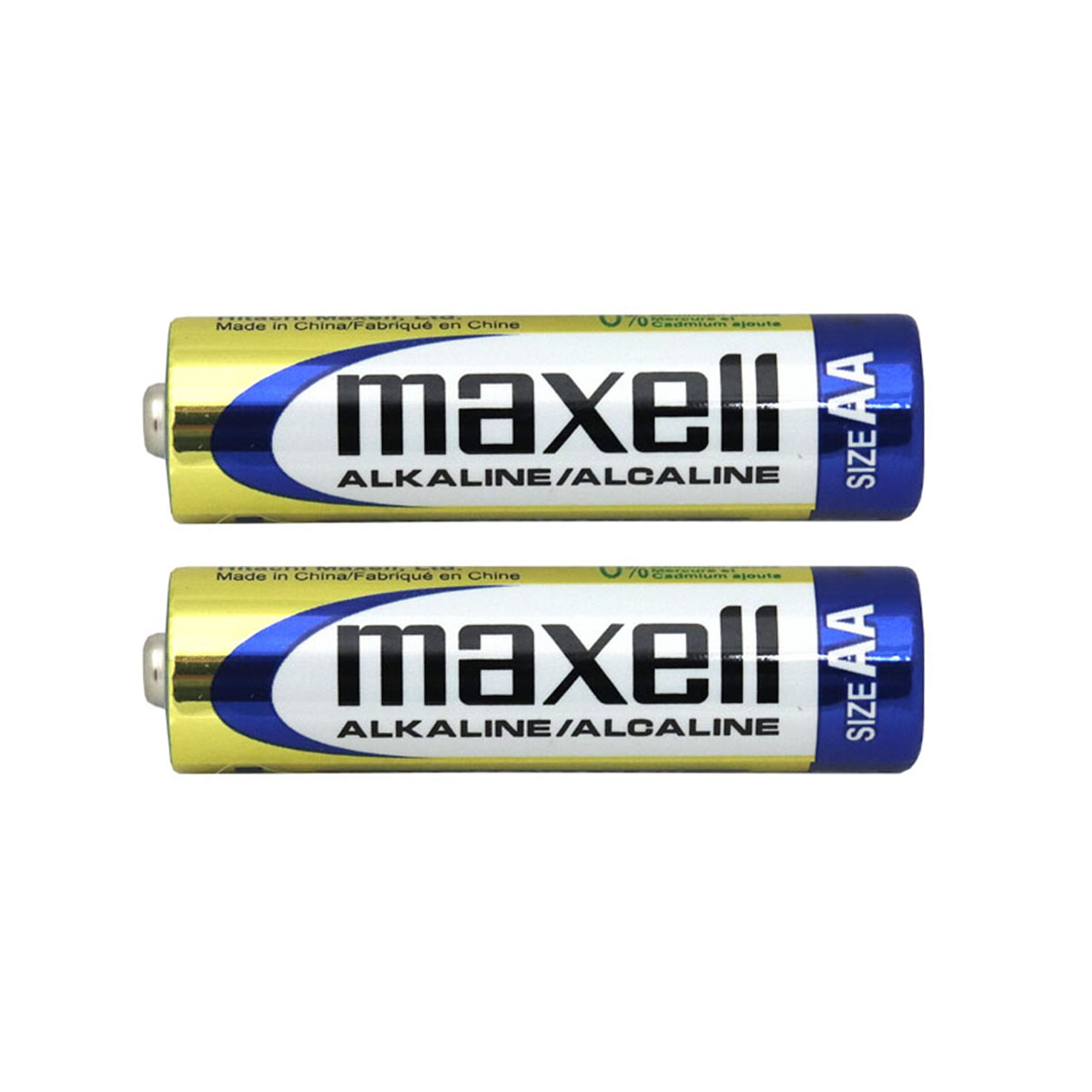 2 Pcs (1 Pair) AA Sized Maxell Alkaline Long Discharge Life 1.5v Battery for Wall Clock, Toy, Wireless Mouse, Remote Control, Camera, Camera Mic