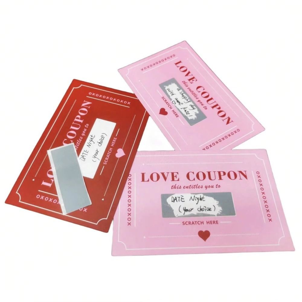 20pcs DIY Romantic Lovers Scratch-off Cards Coupon Art Paper Wedding Supplies Love Coupon Card Creative Anniversary Greeting Card Birthday