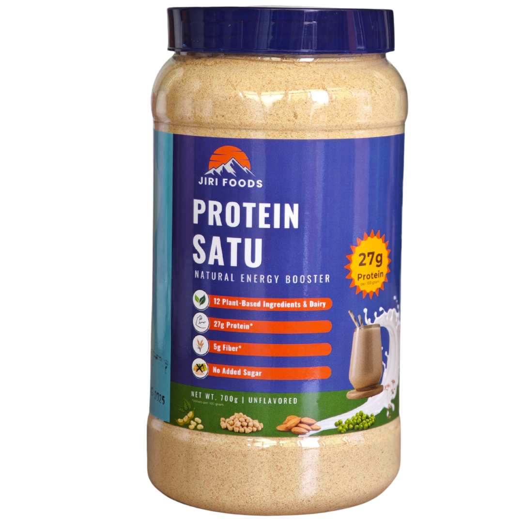 Jiri Foods Protein Satu 700g - Natural Premium Sattu - 12 Superfoods Formula with 27% Protein - ISO and GMP certified - Boost Energy and Support Muscles
