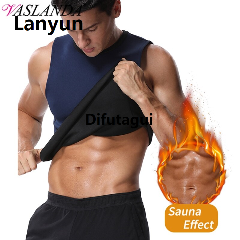 Difutagui (QUIYE) Men Compression Shirt Shaper Waist Trainer Vest Workout High Quality Portable Tops Neoprene Sauna Weight Loss Sweat Undershirt