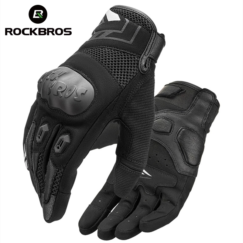 ROCKBROS Bike Gloves Breathable Shockproof Motorcyclist Glove Cycling Full Finger Gloves Touch Screen Men Women