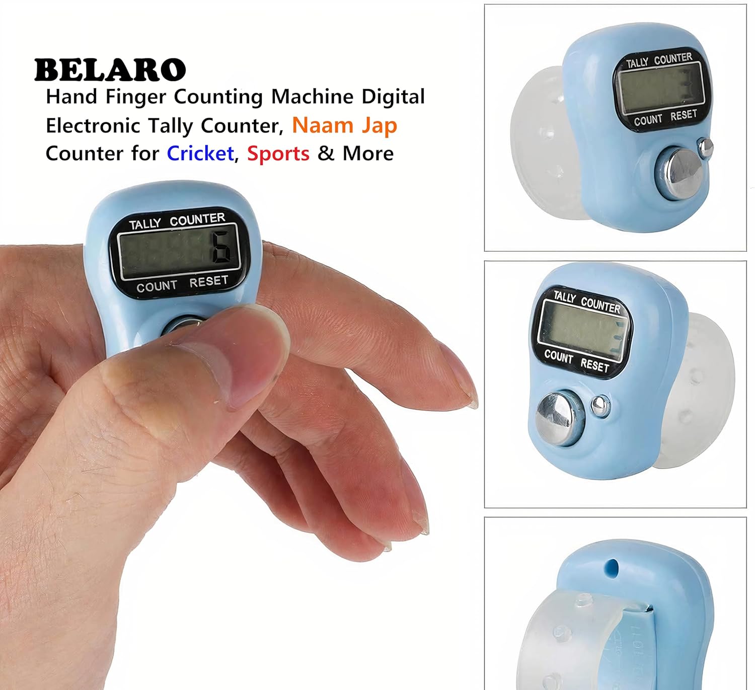 Mantra Jaap Digital Counting Machine Unique Design Prayer God Name Hand Finger Manual 5-Digit Tally Counter Device Tasbeeh Misbaha Counter Muti Color (Mini Hand Tally Counter)