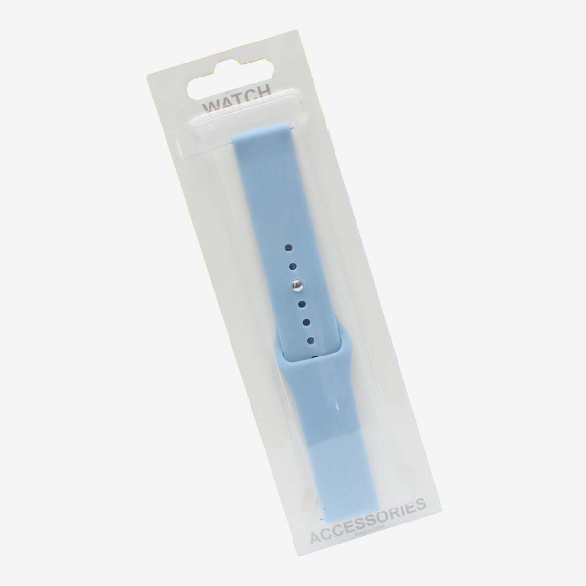 22mm Silicone Solid Color Watch Band (Light Blue)