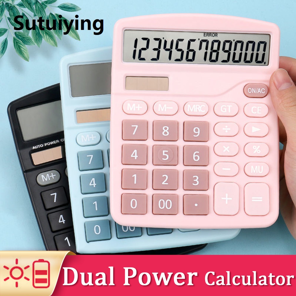 Sutuiying 1PCS Solar Scientific Calculator Desktop Financial Office Computer Calculators Large Display Office Calculators Cute Calculator