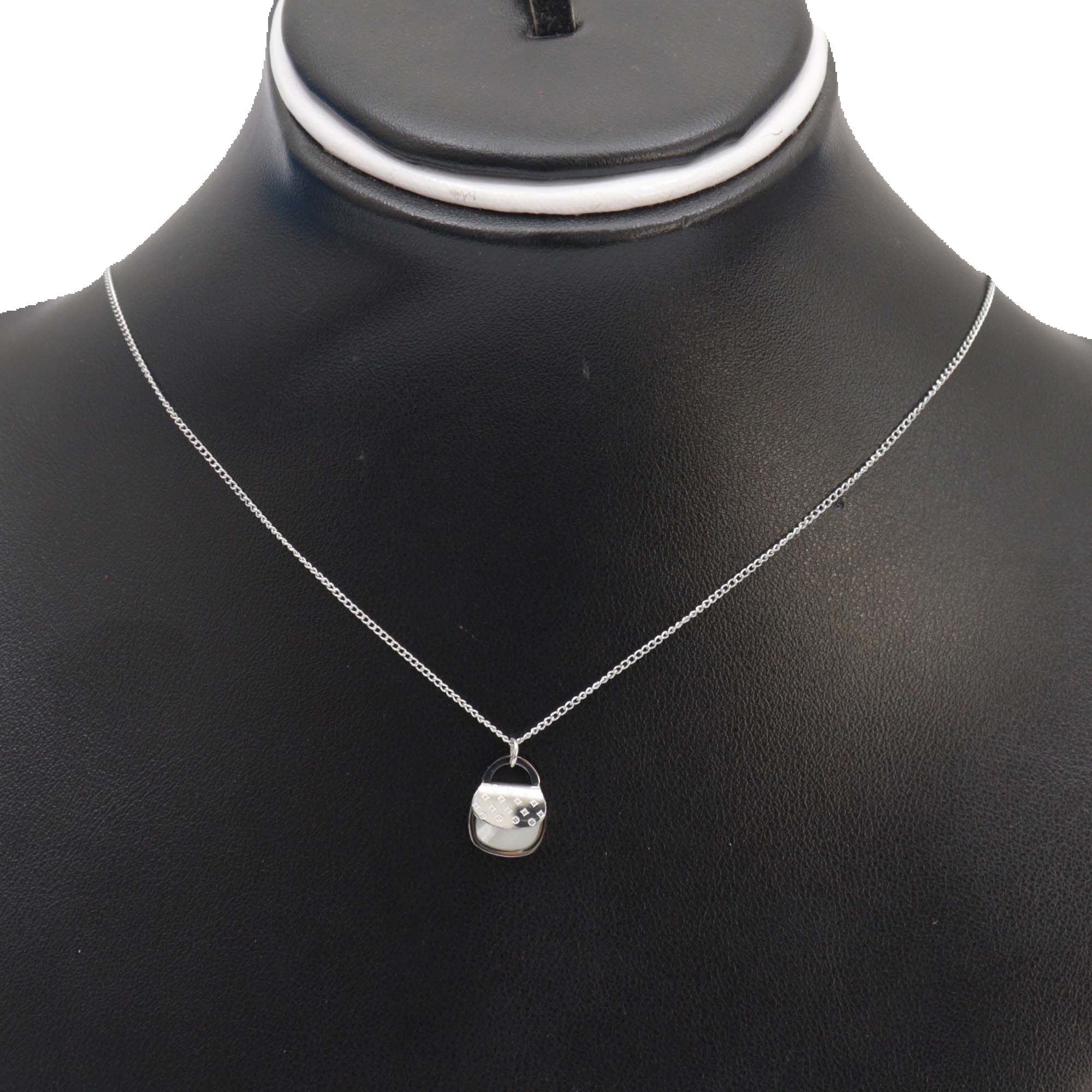 ANX Cute Bag Silver Layered Necklace /Chain Necklace for Women
