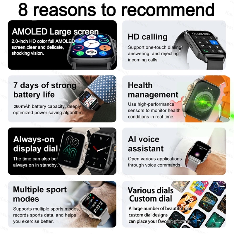 Linman NFC Smartwatch Men Women Always Show Time BT Call Series 8 HighBargain price Refresh Rtae Sport Watches AMOLED Smart Watch For Apple Xiaomi
