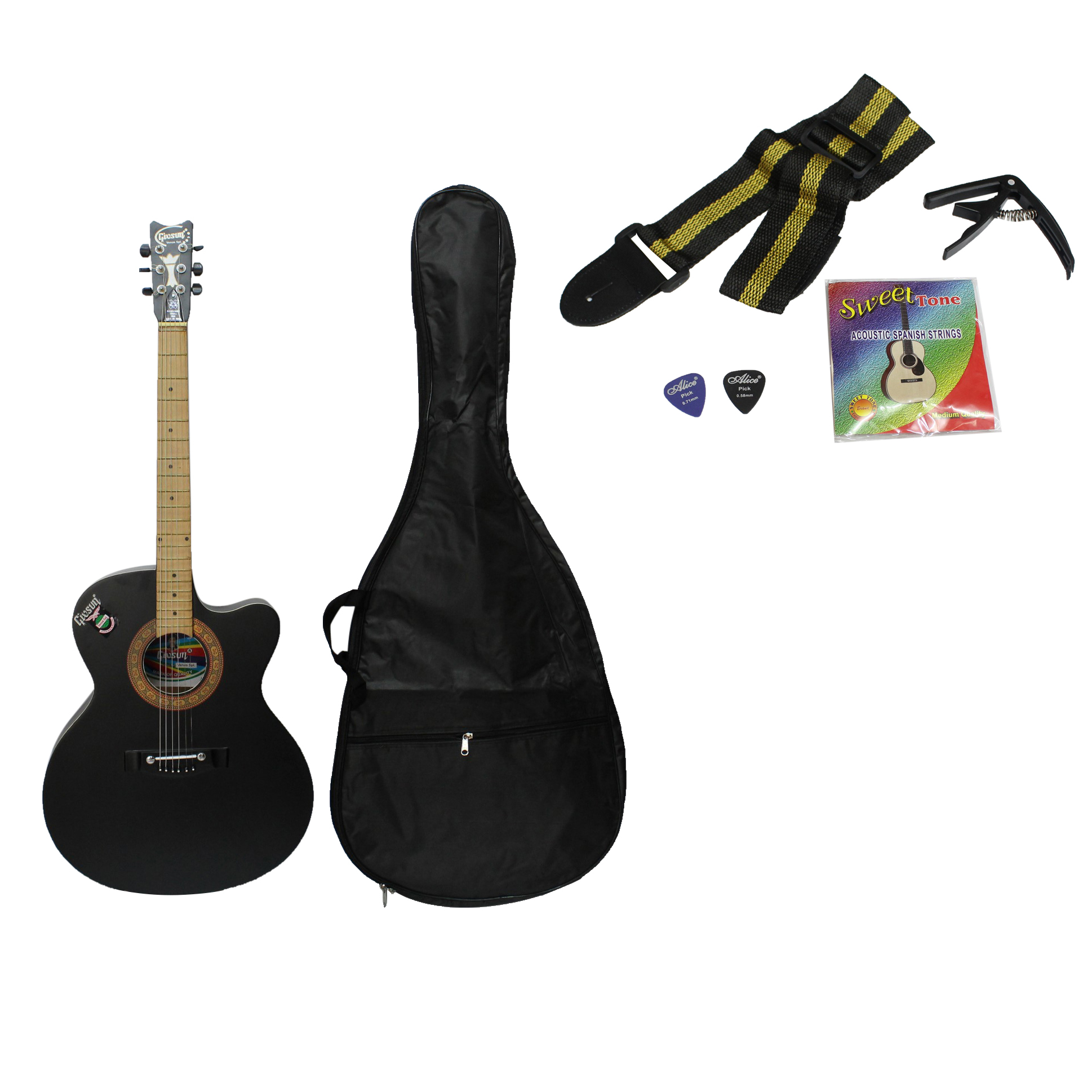 Givson Venus Medium Indian Guitar With Cover,String, Capo,Belt And 2PICKS
