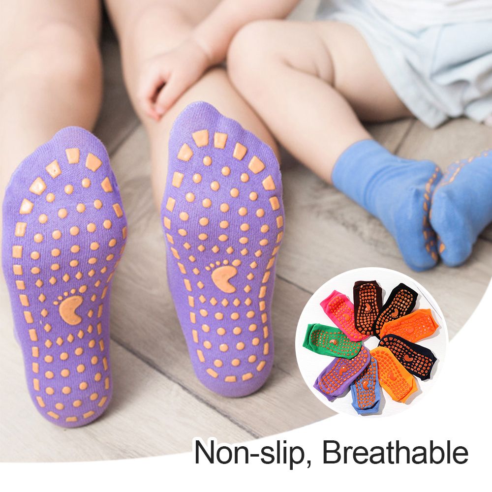 1 Pair Sports Yoga Trampoline Socks Breathable Skid Floor Socks Anti-Slip Sock Kids Adults Cotton