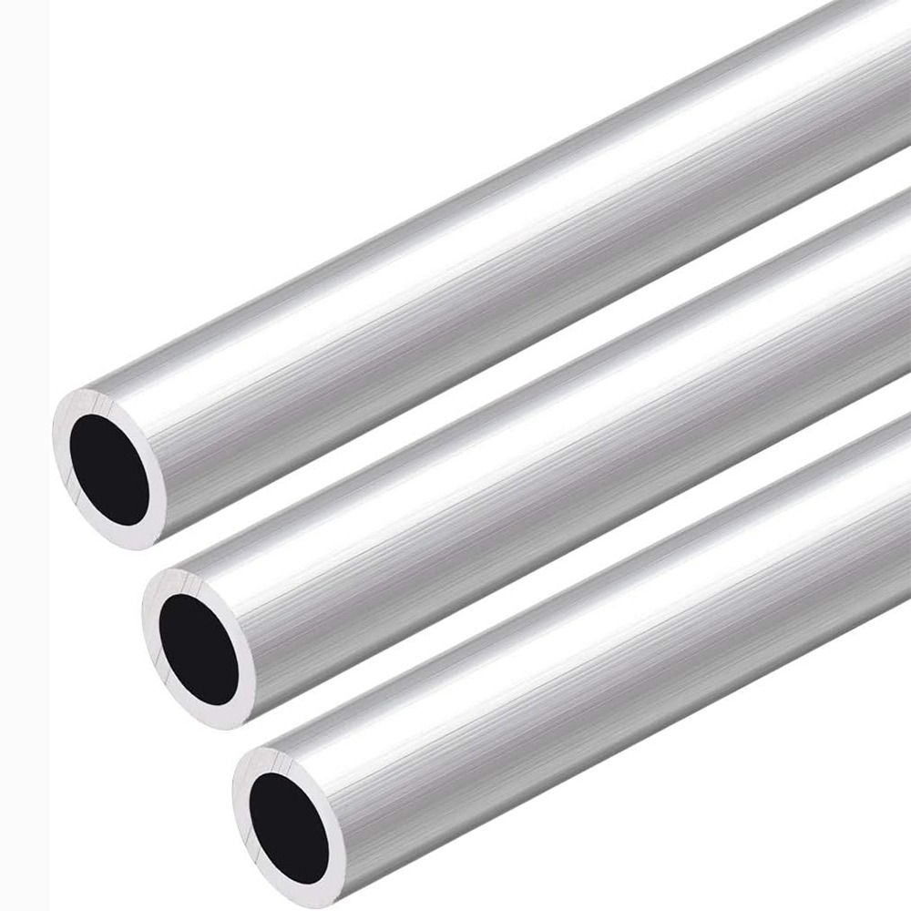 Portable 300mm Length Aluminum Round Tube 12mm OD Silver Tone Seamless Straight Tubing Hollow Pipe Tubing Industrial Automotive Marine