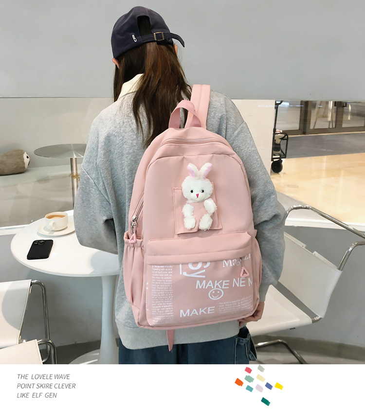 Fashion Student Backpack NEW Badge Rucksack Girls School Bag High Capacity Women Backpack Female Cute Leisure Travel Mochila