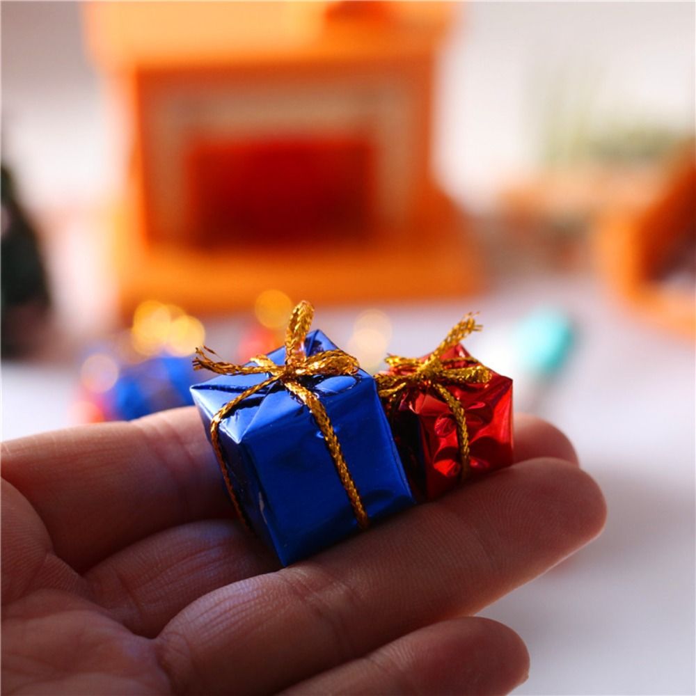 Decor Pretend Play :6/:12 Dollhouse Furniture Photographic Prop Doll House Accessories Simulation Xmas Gift Box Toy Cute Doll House Decor Christmas
