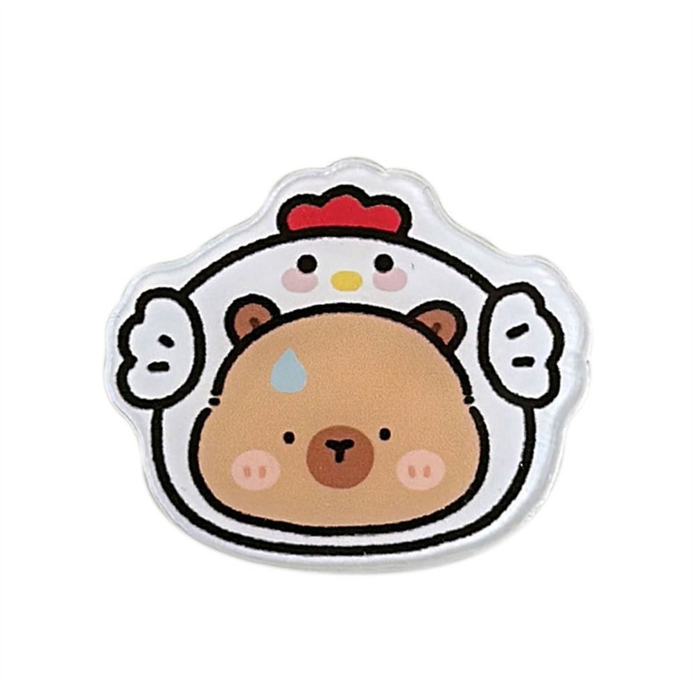 Cartoon Breastpin Hamburger Capybara Brooch Kapibara Cute Animal Badge Creative Funny Capibara Pin Backpack Decor