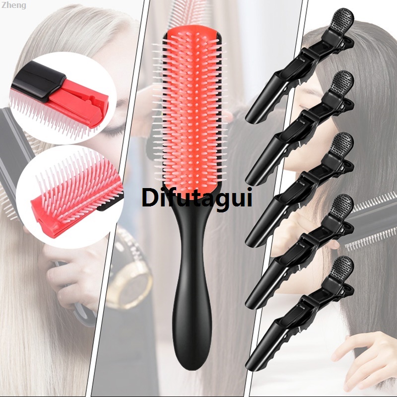Difutagui Zheng Hair Brush Comb Magic Ablation Women's Brush Curls 9 enman New style New style 2pcs/set D Hair Brush Scalp Massager Straight Wet