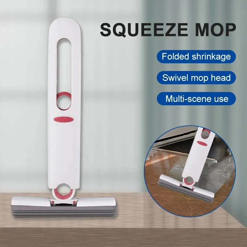 Portable Self Extrusion Mini Mop Squeeze Sponge Cleaning Mops Floor Window Glass Cleane Household Home Kitchen Cleaning Tools