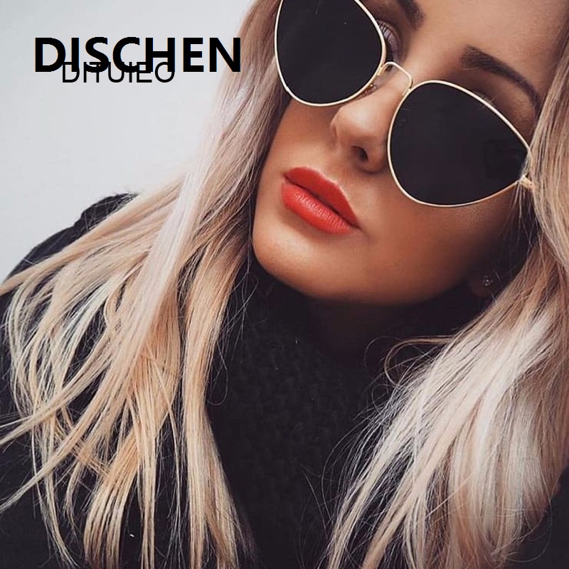 DISCHEN New style Small Vintage Cat Eye Sunglasses Woman Vintage Red Black Sun Glasses Female Ladies Cateyes Sunglass 2018 Retro Glasses