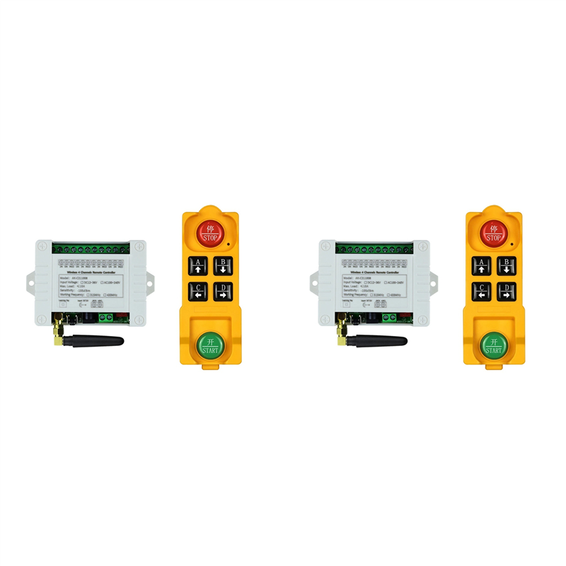 JINMY 2X DC12V 24V 36V 4CH Wireless Remote Control LED Light Switch Relay Output Radio RF Waterproof Transmitter 433MHz
