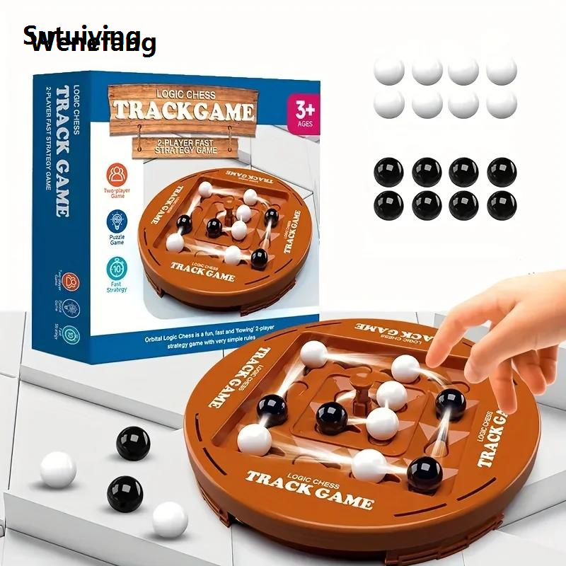 Wenefang Sutuiying Logic Chess Track Game Educational Toy, Track Chess Game, Four In Bargain price Profesional A Row Game, Fun Table Top 2 Players Puzzle Board Game Set Tabl