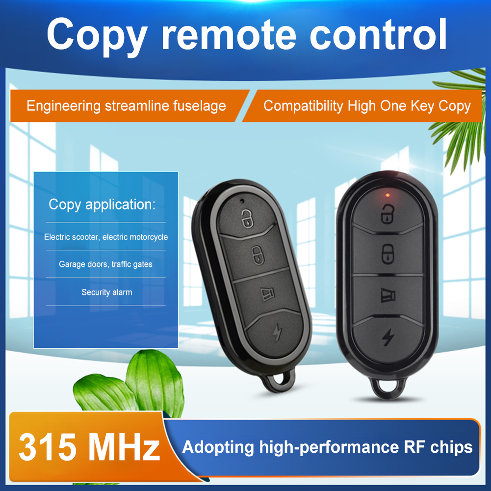NEW 315 MHz/433 MHz Remote Control Universal Cloning Code Car Key DC2.4-3V Garage Gate Door Opener for Electric Vehicle