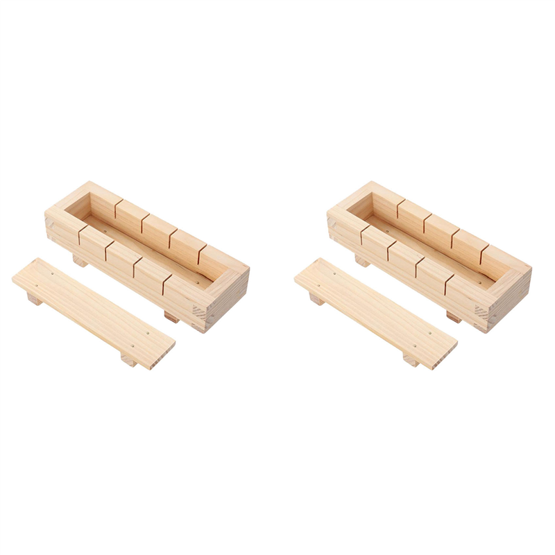2X Wooden Sushi Maker Rice Mold Sushi Making Kit Set for Kitchen Accessories Cooking Tool