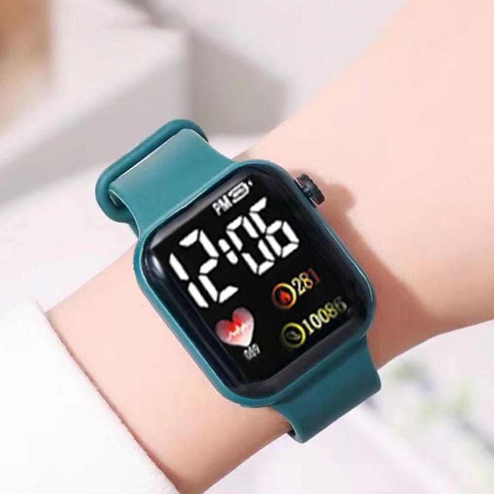 Electronic Wrist Watch LED Digital Smart sport watch Luminous Square Dial Kids wristwatch for Children Birthday Gift