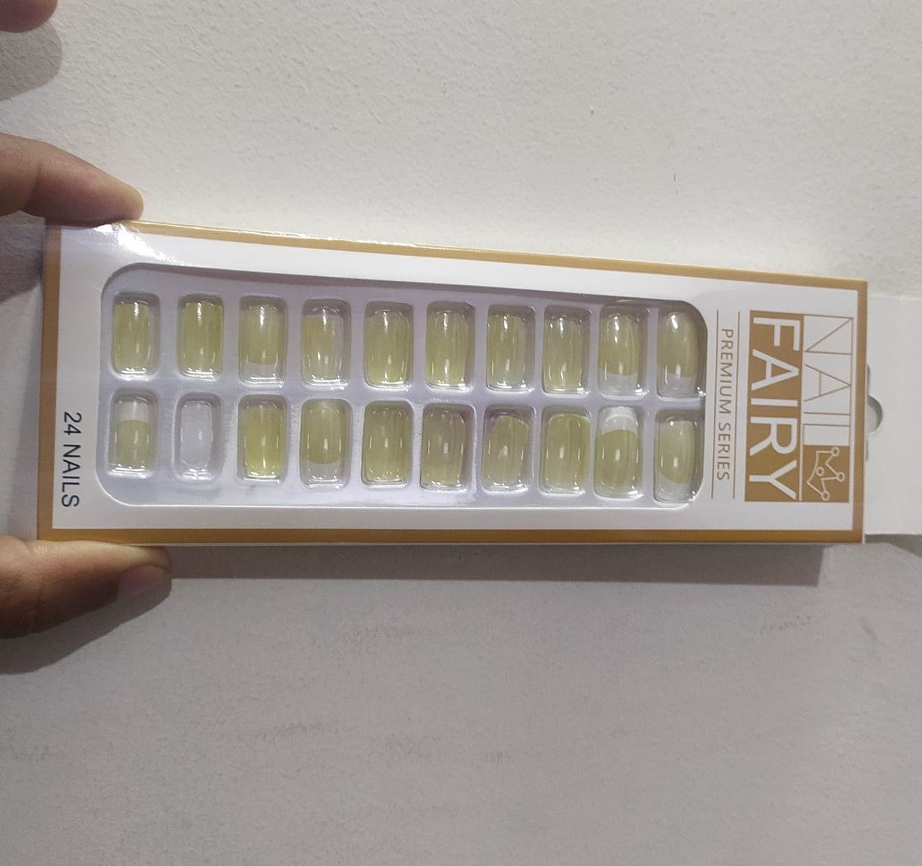 Unbreakable And Reusable 24 Pieces Cream Colors Almond Shape Fake Nails - Artificial Nails For Party Wear
