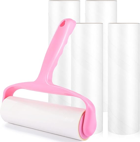 Pet Hair Remover, Extra Sticky Lint Roller, Cat & Dog Hair Remover，Remove Pet Hair from Furniture, Carpet, Bedding, Clothes, Sofa, Car Seats,60 Sheets, 6.47 Inches Wide (1 Roller + 1 Refills