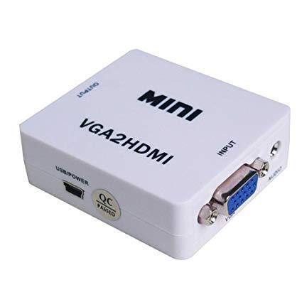 1080P Mini VGA to HDMI Adapter VGA2HDMI Converter Connector with Audio for PC Laptop to HDTV Projector