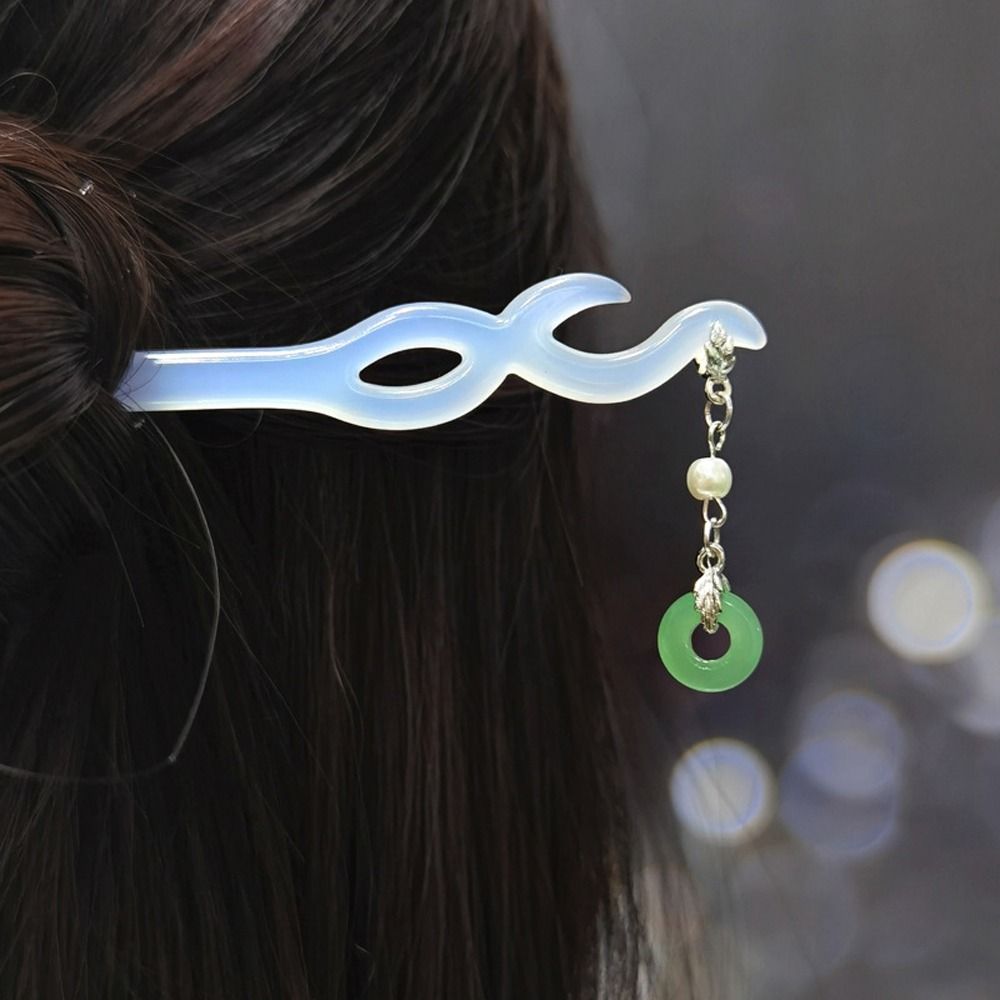 Vintage Fashion Headwear New Headdress Flower Pendent Braided Hairpins Acetate Tassel Leaf Pendent Women Hairpins Hanfu Hair Sticks Chinese Hair Fork