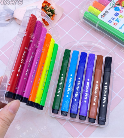 Water Color Pen With Triangle Soft Head 12 Pcs Set