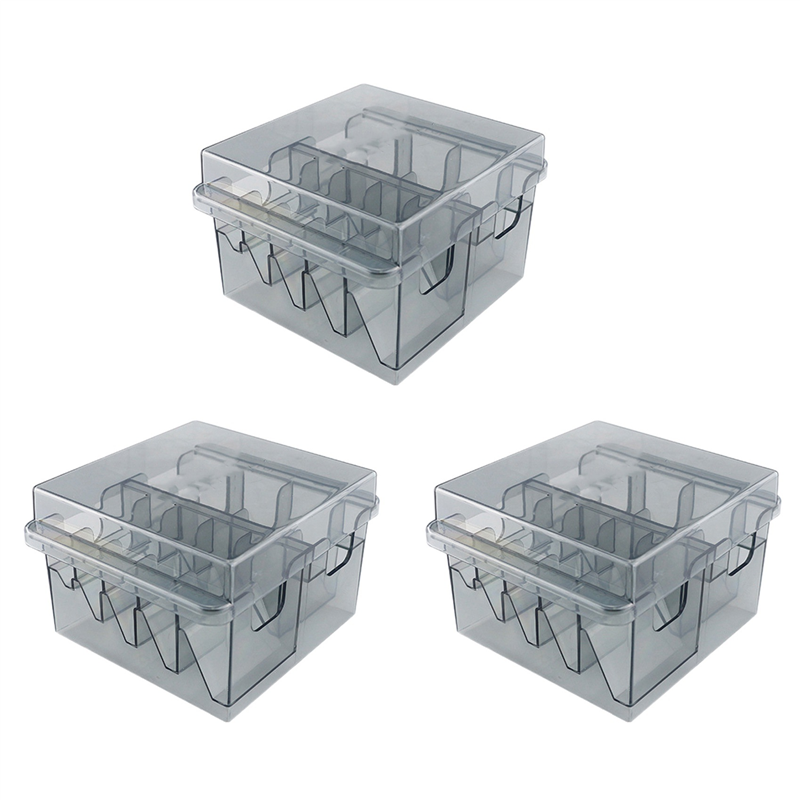 3X Grid Base Storage Box for 8Pcs Hair Clipper Trimmer Limit Comb Guide Comb Barber Tool for Guide Combs