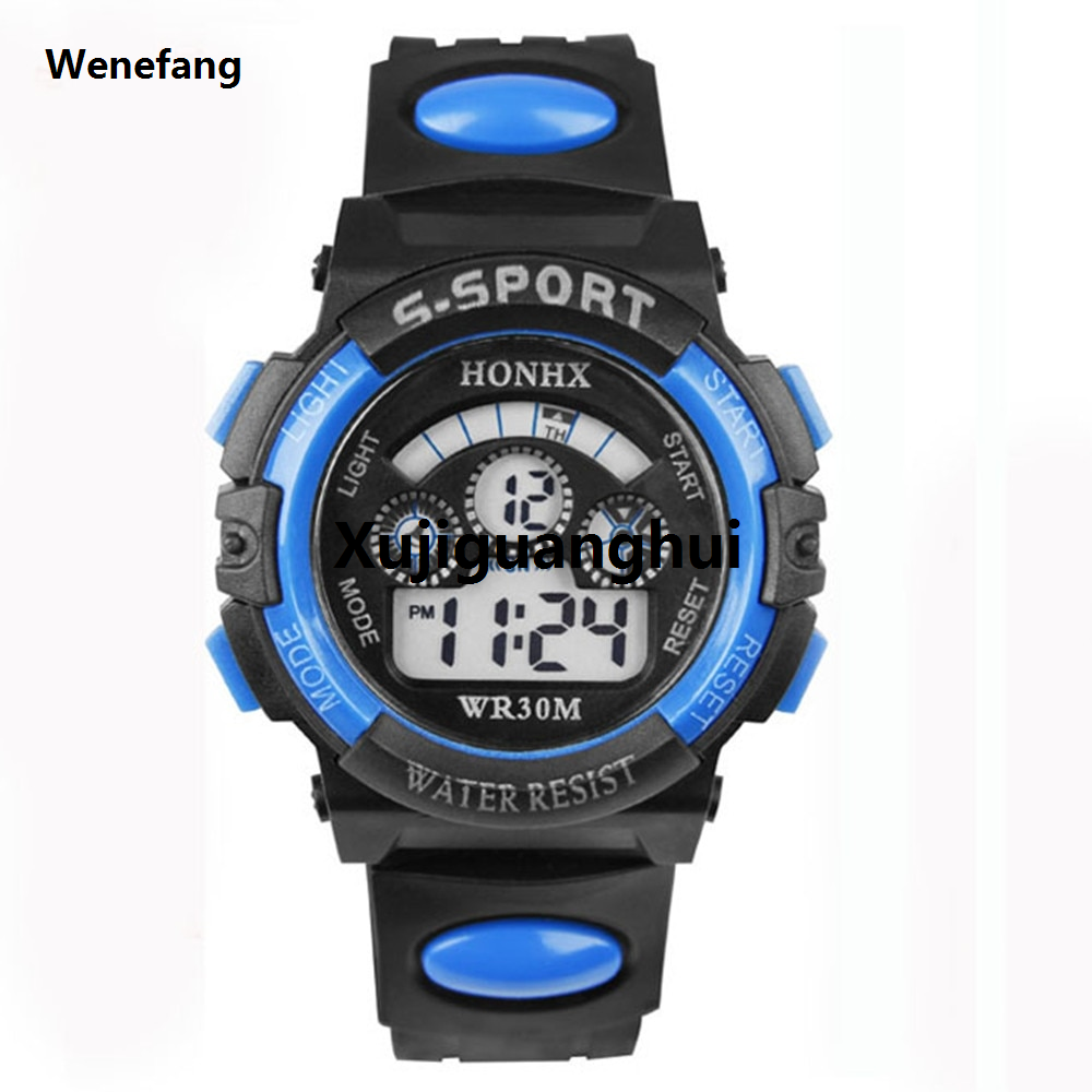 Xujiguanghui Wenefang New 【Alizeker Mall】Alarm Date Watches Waterproof Boys Girls LED Digital Sports Watches Silicone Sport Kids Casual Gift Reloj