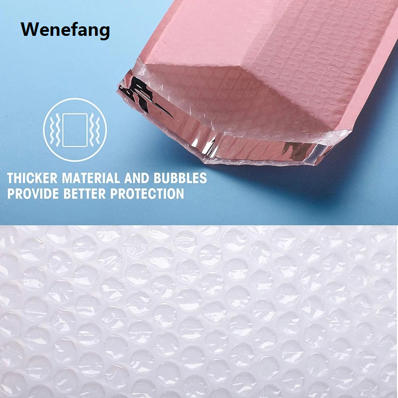 Wenefang bubble wrap 50 Pcs Mail Pink Mailer Poly Bubble Padded Mailing Envelope Packaging Self Seal Shipping Bag Bubble Padding Anti-fall Protection