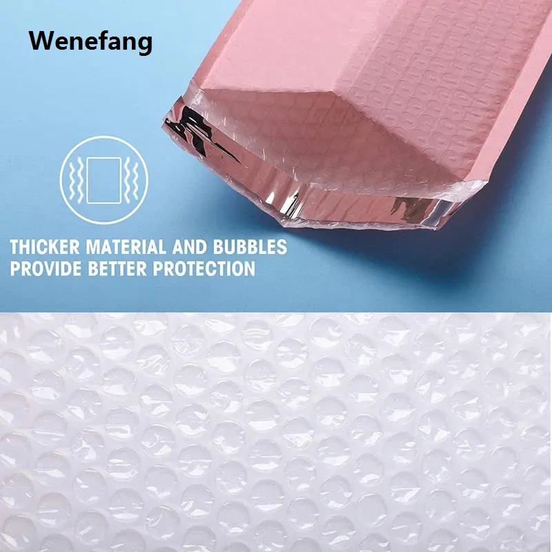 Wenefang bubble wrap 50 Pcs Mail Pink Mailer Poly Bubble Padded Mailing Envelope Packaging Self Seal Shipping Bag Bubble Padding Anti-fall Protection