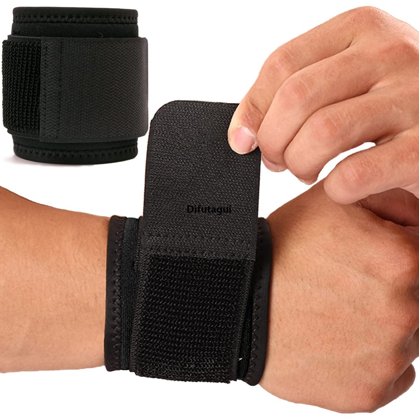 Wenefang 1PC Sport Wristband Adjustable Sport Wrist Brace Injury Wrap Bandage Support Gym Strap Compression Wrist Guard Fitness Protector