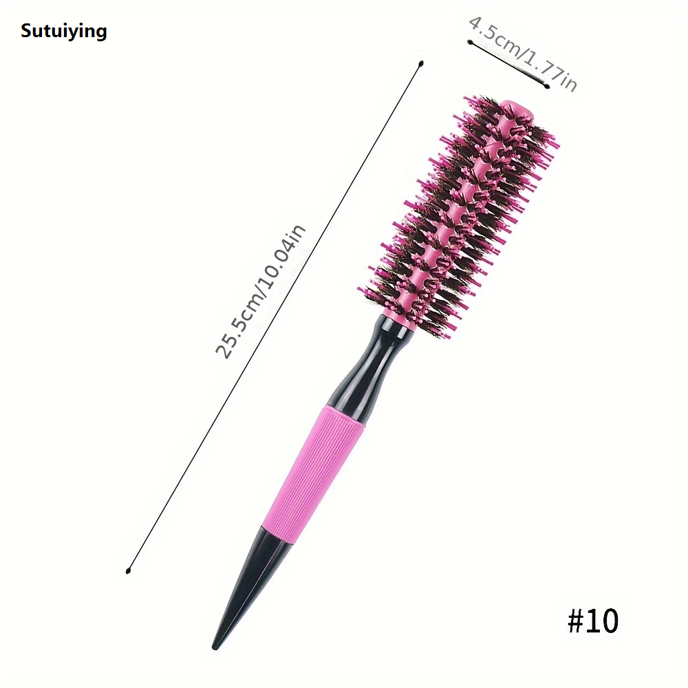 Sutuiying 1pc Pink Aluminum Tube Roller Comb - Fluffy Styling Hairbrush Portable Wavy Styling Brush Stylish hairbrush for all hairstyles