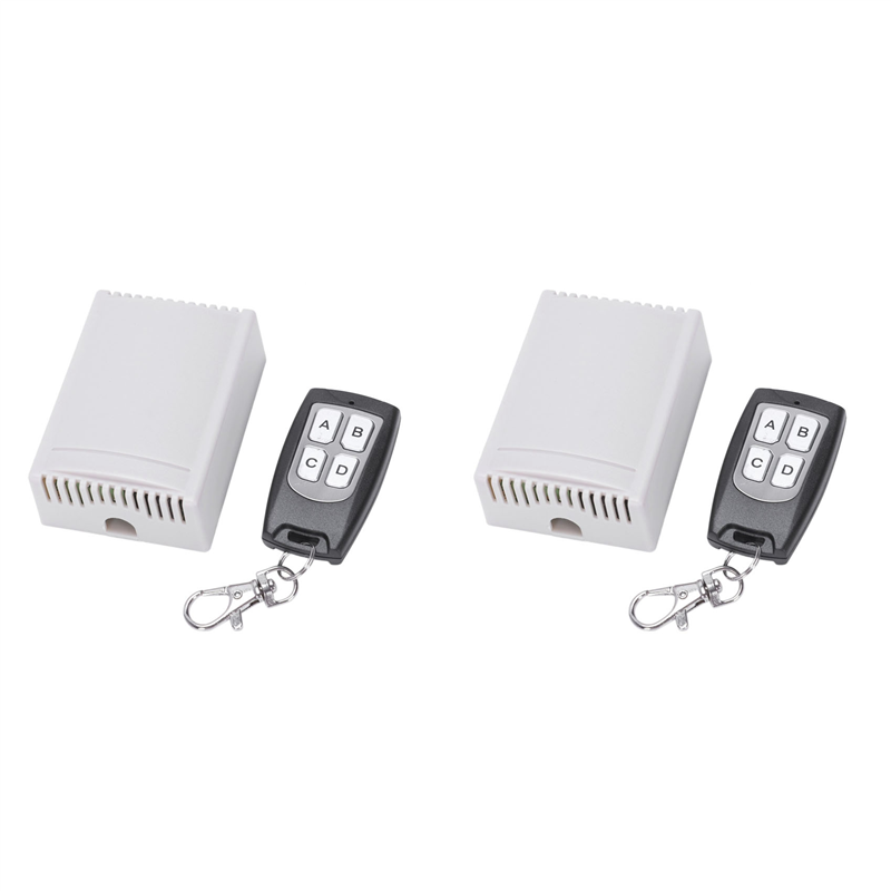 fasdaga 2X DC 12V 4 Channel RF 200M Wireless Remote Control Switch Transmitter + Receiver