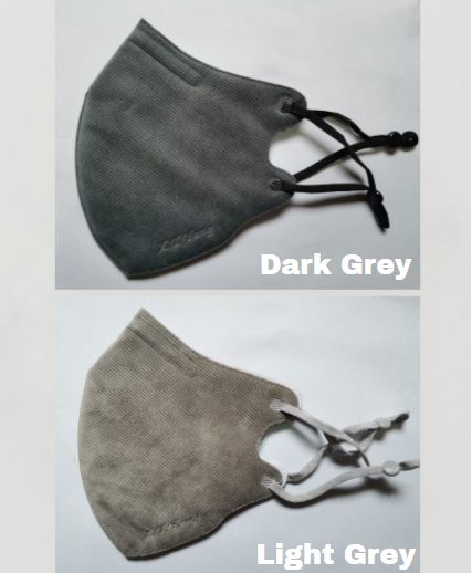 Combo Of 2 Full Mouth Coverage Adjustable Earloop Design Durable Cottrize Fabric Grey 3 Layered Mask